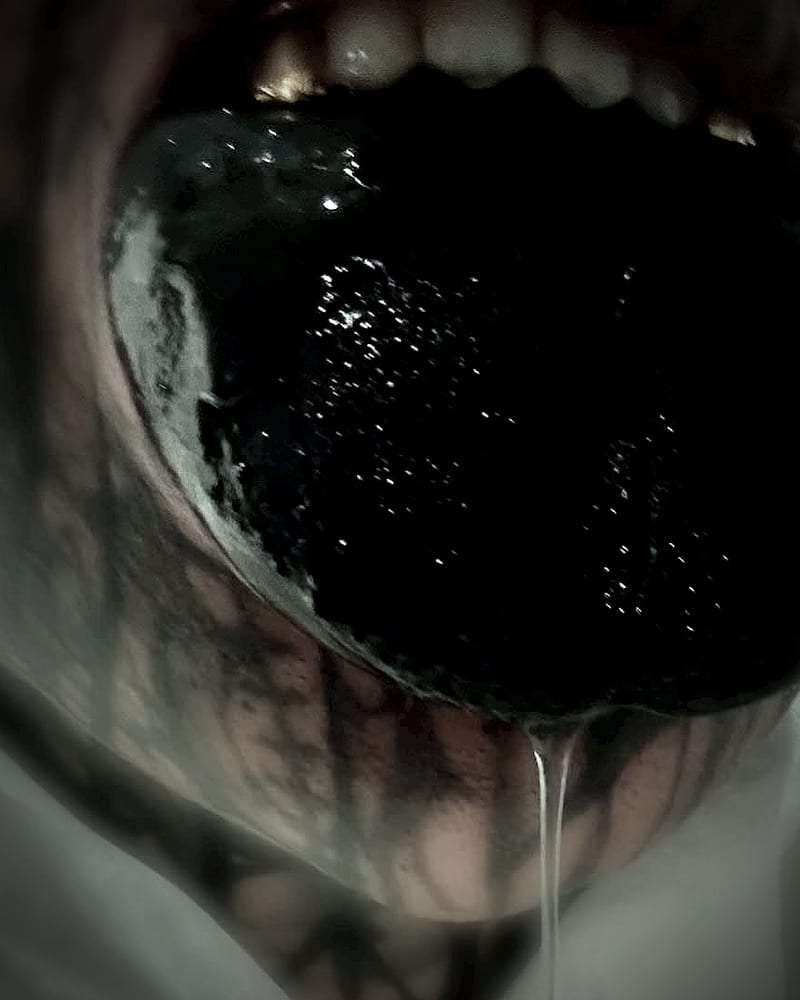 My tongue, tattooed black